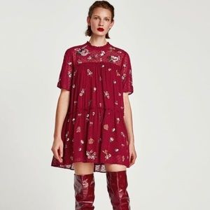 Zara tiered embroidered dress